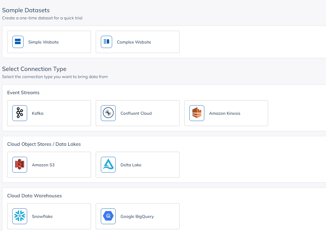 How to create a dataset in StarTree Cloud Free Tier