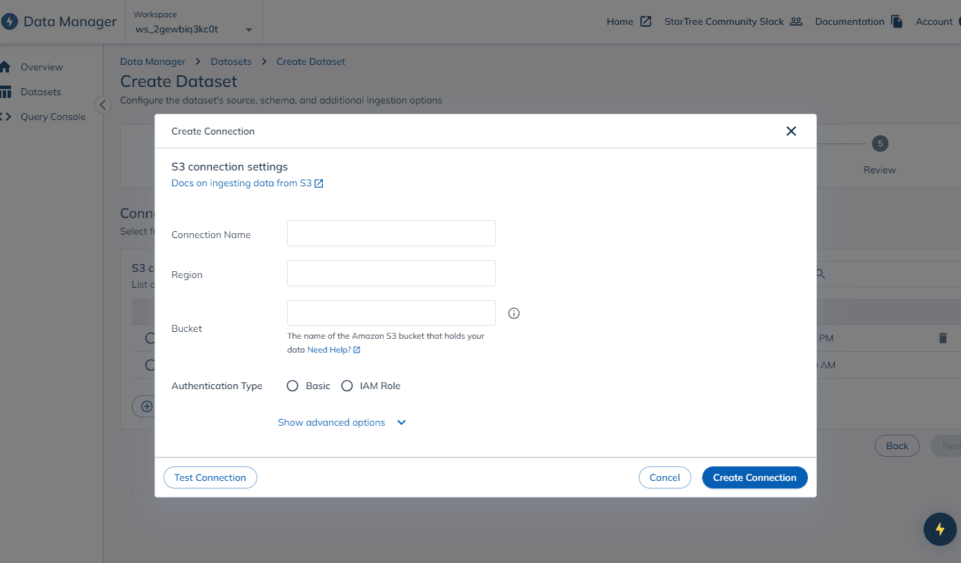Setting up your S3 connection in StarTree Cloud